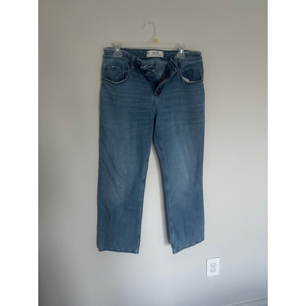 Hollister Low Rise Relaxed Straight Jeans W30 Light Wash Denim Women's